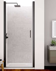 framed pivot shower door color:matte black