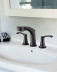 Harbor Series Black Faucet Bathroom – Pull-Out Sprayer with 2 Handles