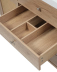 Soleil 60" Bathroom Vanity with Sink, Natural Wood Cabinet with Drawers