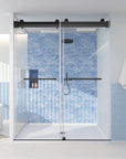 Bypass Barn Shower Door color:matte black