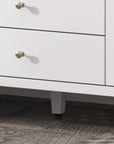 Close-up of sturdy vanity legs and cabinet base, designed for enhanced stability and long-lasting support | Ace Decor