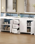 Elysian 84" Freestanding Bathroom Vanity with Double Sinks – White