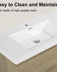 71 X 20 Modern Floating Double Sink Bathroom Vanity - Wall Mounted Storage Cabinet color: Oak