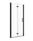 30" x 72" Matte Black Semi-Frameless Bi-Fold Shower Door