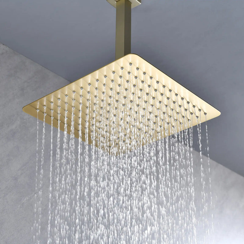 Lorton 12" Brushed Gold Rain Shower Head