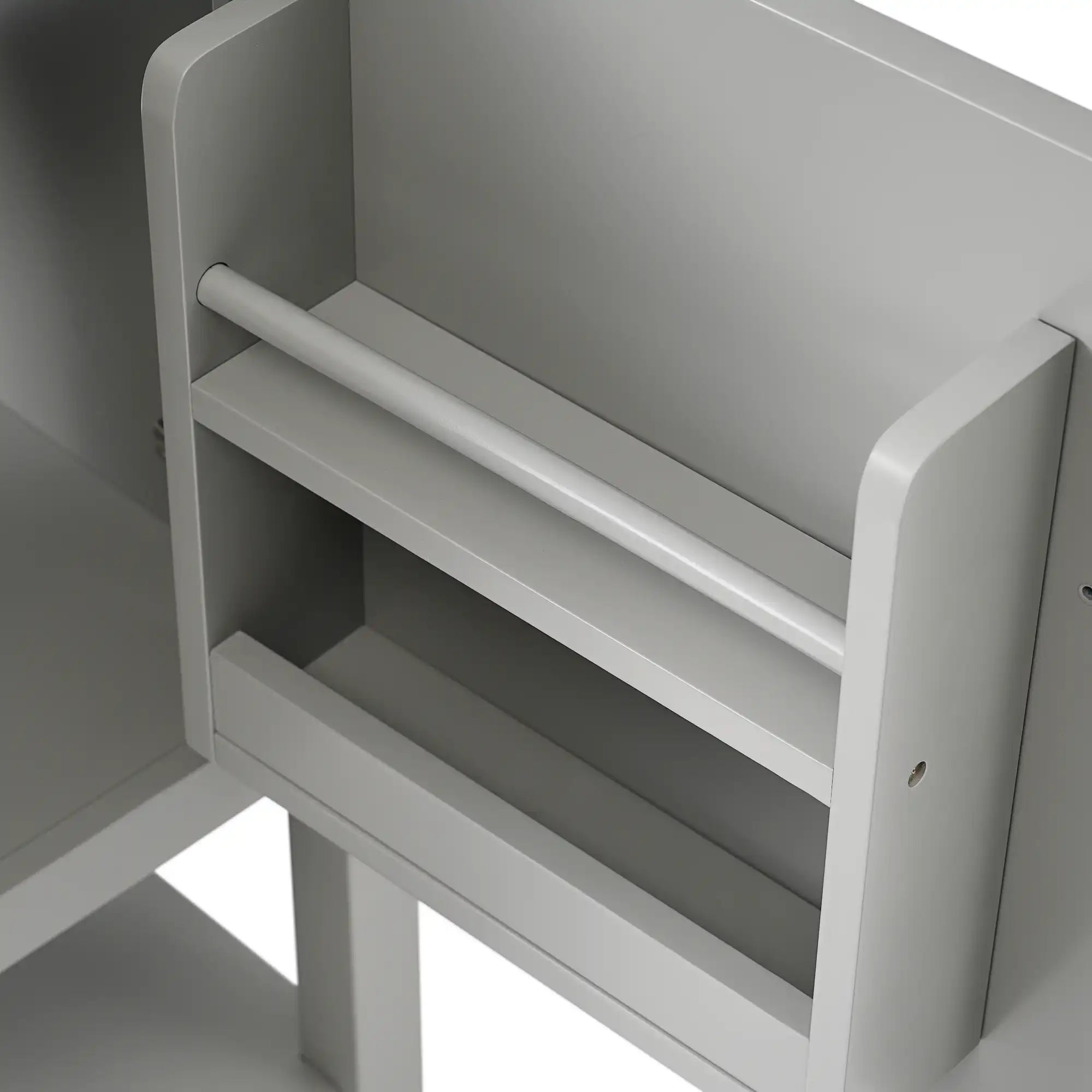 20" grey vanity bathroom unit door rack storage detail | Ace Decor