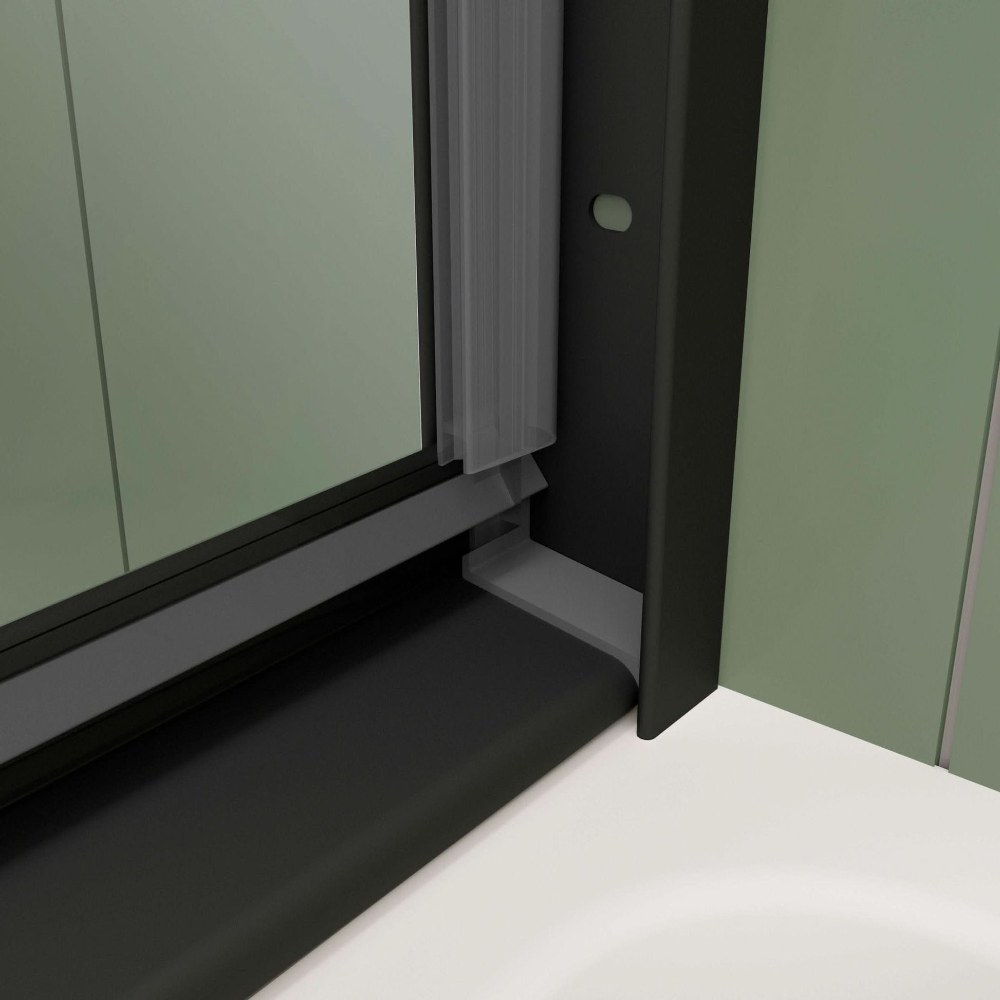 60" W x 58" H Matte Black Framed Bypass Bathtub Door color:matte black