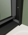 60" W x 58" H Matte Black Framed Bypass Bathtub Door color:matte black