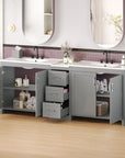 Elysian 84" Freestanding Bathroom Vanity with Double Sinks – Grey