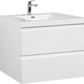 Floating Bathroom Vanity with Resin Top Basin & Soft Close Drawers - Modern Wall-Mounted Storage Cabinet color: Glossy White