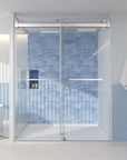 Bypass Barn Shower Door color:chrome