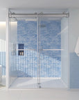 Bypass Barn Shower Door color:brushed nickel