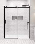 ACE DECOR Frameless Sliding Shower Doors color:Matte Black