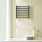 6-Bar Black Electric Heated Towel Rack - Wall-Mounted Towel Warmer with Timer color: Black