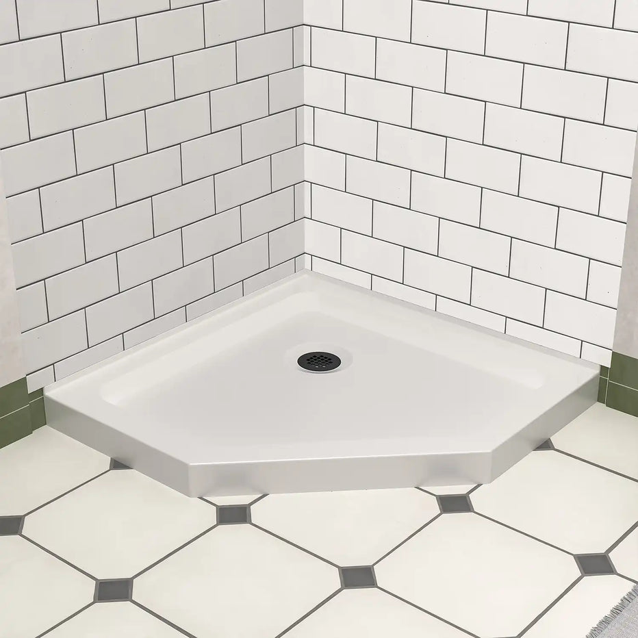 36 Neo-Angle Portable Shower Base – Durable ABS & Acrylic for a Leak-Proof and Sturdy