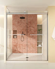 ACE DECOR French Style Sliding Glass Shower Doors color:brushed nickel