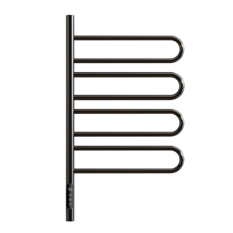 17" x 31" Black Heated Towel Rack with Fast Heating and Smart Control