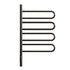 17 x 31 electric towel rack warmer in matte black finish with four curved rotating bars and LED control panel | Ace Decor