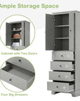 storage cabinet with 2 doors and 4 drawers