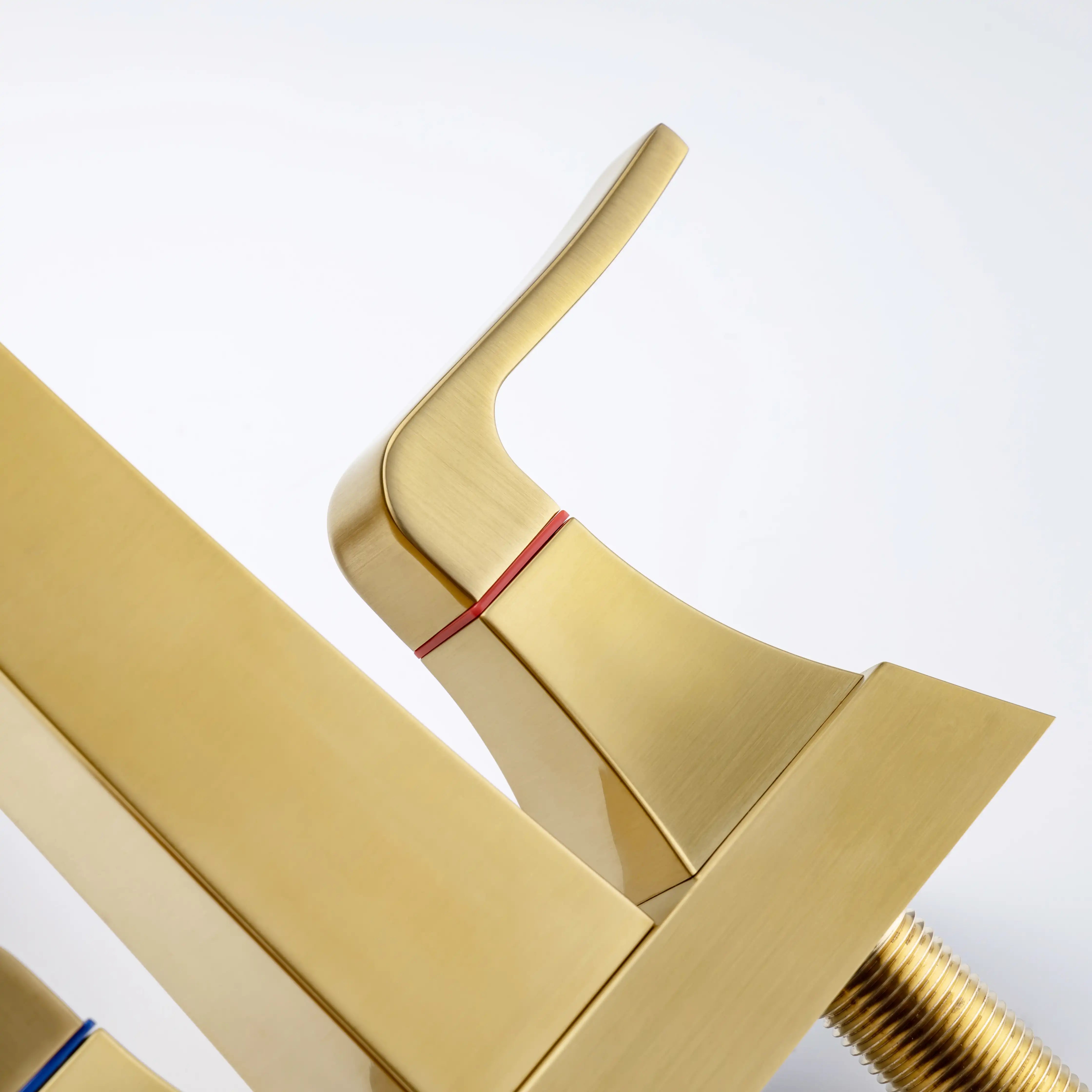 Aurora Series brushed gold bathroom faucet close-up highlighting premium finish