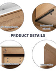 36" wall mounted bathroom vanity with soft-close stainless steel slide rails and handle detail | Ace Decor