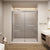 Semi-Frameless glass Shower door color:brushed nickel