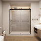 Semi-Frameless glass Shower door color:matte black