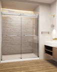 Semi-Frameless glass Shower door color:chrome