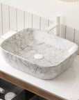 19 inch marble-look vessel sink for bathroom on countertop | Ace Decor