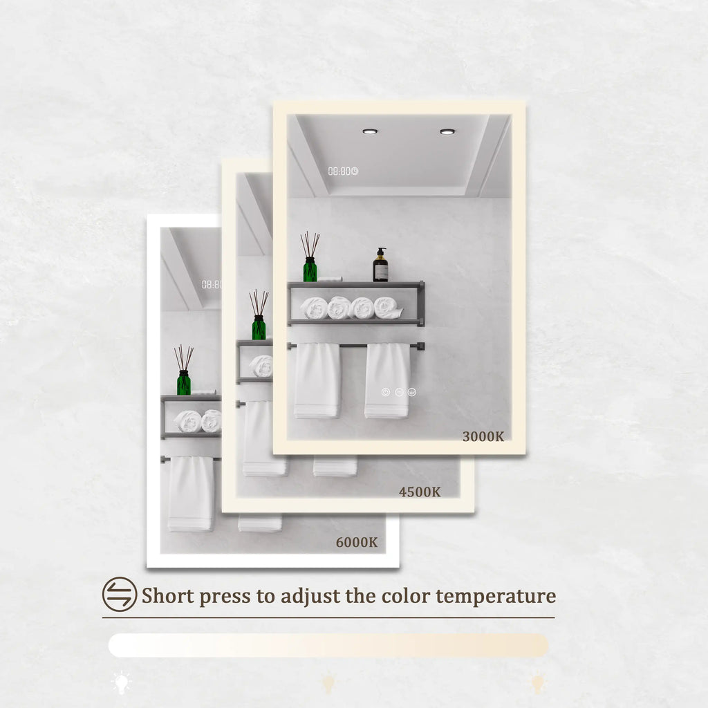 Calvante 28 inch LED mirror cabinet with defferent LED color temperature setting.