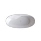 59" Matte White Curved Solid Surface Freestanding Soaking Tub with Overflow and Pop-Up Drain color: Matte White