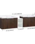 Floating Bathroom Cabinet with Sink & Soft-Close Doors - Ideal for Small Bathrooms color: California Walnut | size: 71 inch | combination: Middle Side Cabinet