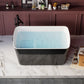 49"x28"Acrylic Square Japanese Style Freestanding Soaking Bathtub color: Black