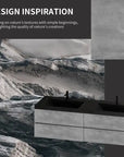 Grey floating vanity 72 x 19 inspired by natural stone textures | Ace Decor