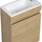 16" Birch Floating Bathroom Vanity with Resin Sink and Soft Close Doors color:Oak