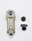 Brushed gold bathroom faucet multifunction spray head with ergonomic buttons and removable aerator parts for easy cleaning and smooth water flow | Ace Decor