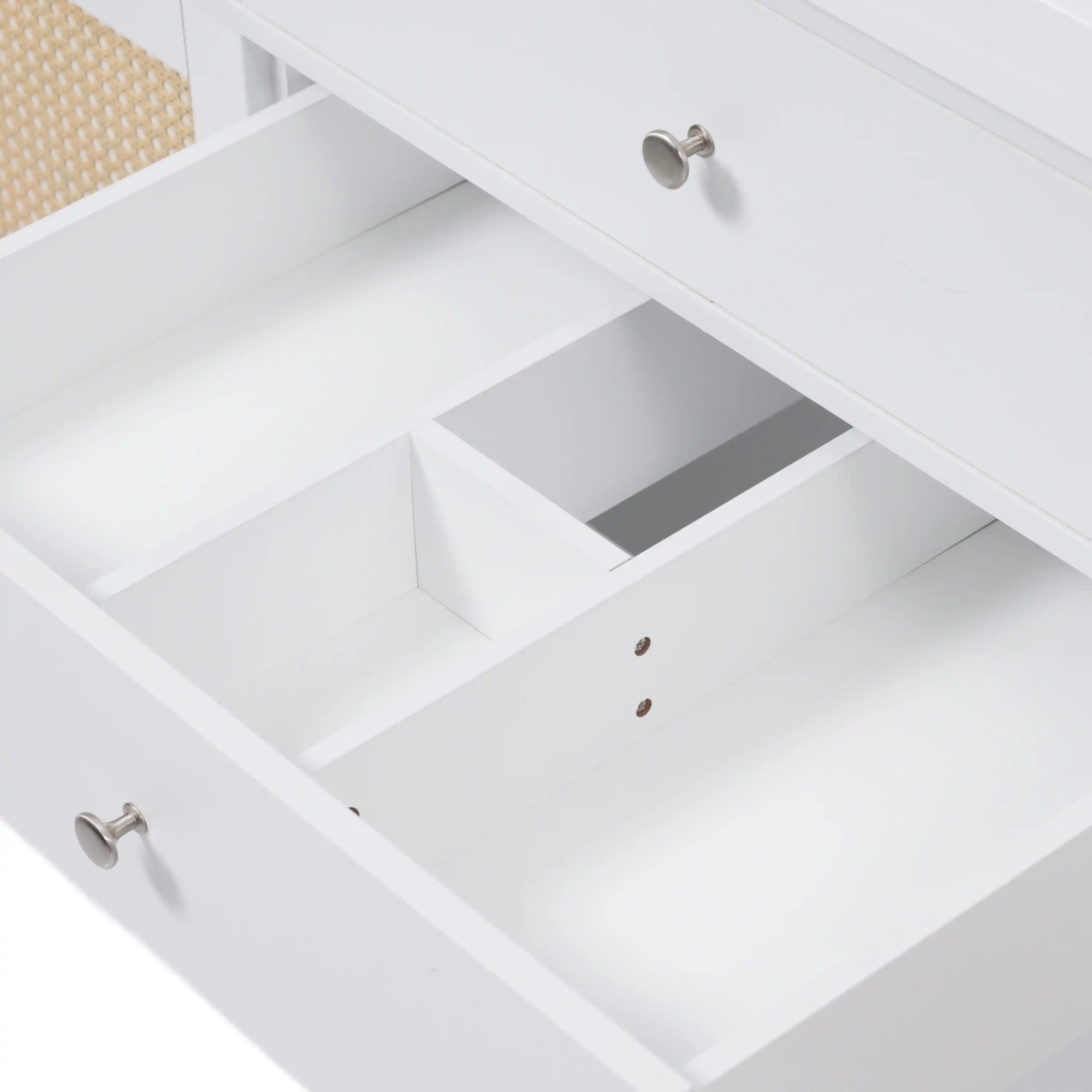 Soleil 60&quot; Bathroom Vanity with Sink, Elegant White Cabinet with Drawers