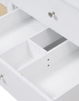 Soleil 60" Bathroom Vanity with Sink, Elegant White Cabinet with Drawers