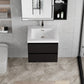 Floating Bathroom Vanity with Resin Top Basin & Soft Close Drawers - Modern Wall-Mounted Storage Cabinet color: Black