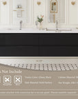 TerraLine 72" black floating vanity specifications with dimensions, weight and materials.