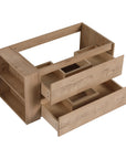 36" wall mounted bathroom vanity with double drawers and side storage shelves | Ace Decor