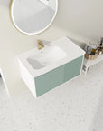 Top view of 36 bathroom vanity sink with integrated ceramic basin | Ace Decor