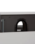 48 inch white floating bathroom vanity with rear plumbing cutout for wall-mounted installation | Ace Decor