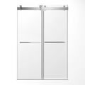 48 inch frameless sliding shower door in 48 x 76 size with chrome hardware | Ace Decor