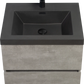 Floating Bathroom Vanity with Quartz Sand Basin and Soft Close Drawers color: Grey