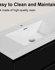 71 X 20 Modern Floating Double Sink Bathroom Vanity - Wall Mounted Storage Cabinet color: Black