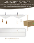 71 inch bathroom vanity pre-assembled base for easy wall-mounted installation | Ace Decor