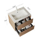 24/30/36" X 18" X 20" Wall-Mounted Bathroom Vanity with White Ceramic Sink and Natural Walnut Cabinet color: White+Walnut