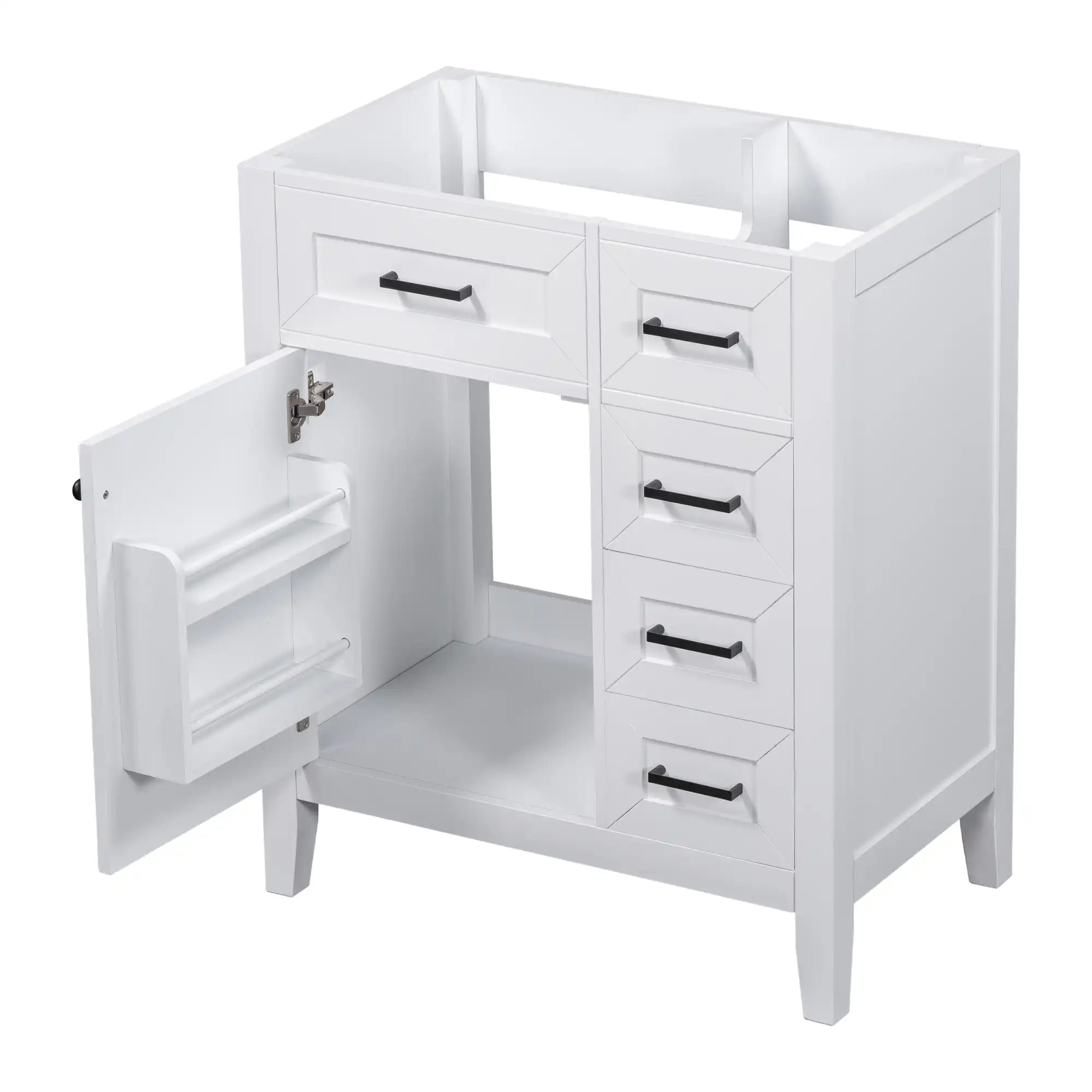 30" bathroom vanity freestanding with open door rack | Ace Decor