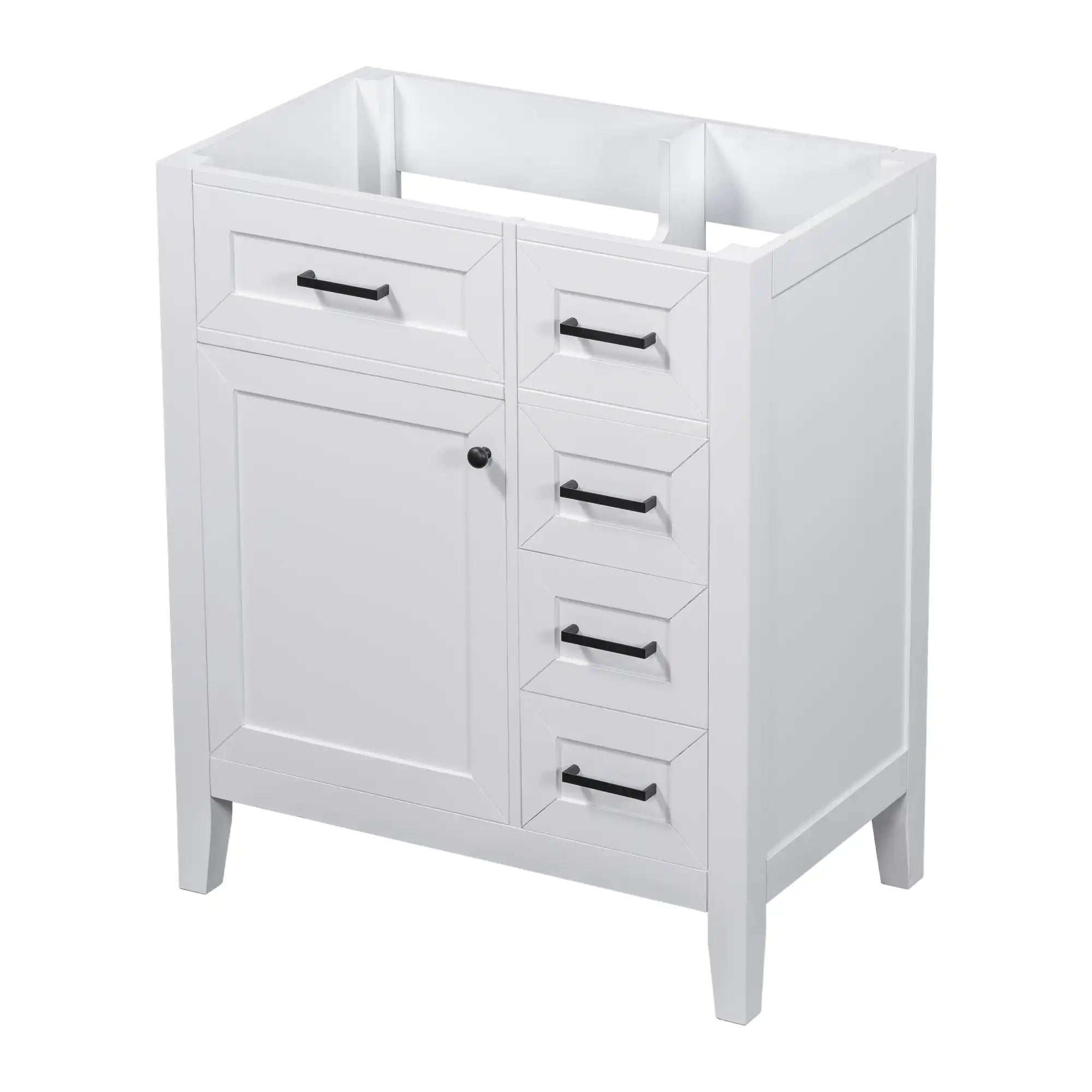 30" bathroom vanity freestanding angled front view | Ace Decor